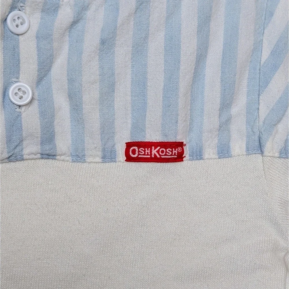 Vintage Oshkosh Baby B'Gosh Pastel Stripe Henley 90s Shirt Infant Size 24 Months
